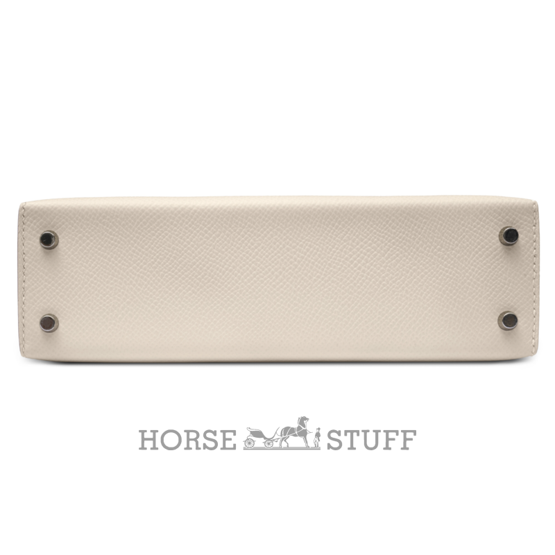 Hermès Kelly Sellier Mini II Craie Epsom PHW