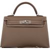 Hermès Kelly Sellier Mini II Etoupe Epsom PHW