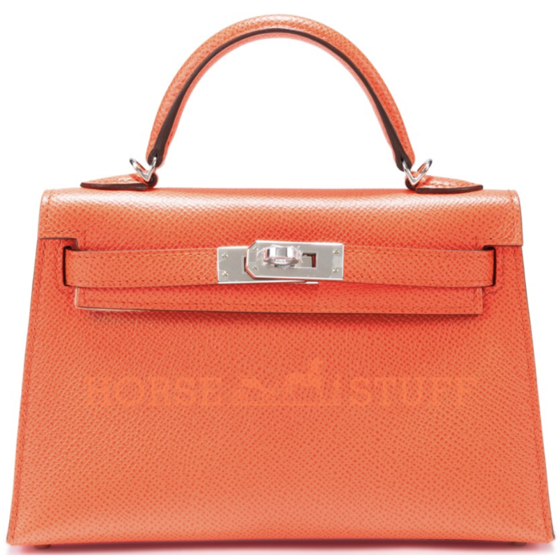 Hermès Kelly Sellier Mini II Feu Epsom PHW