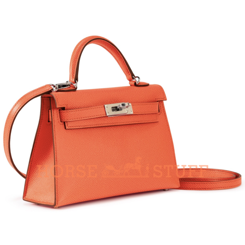 Hermès Kelly Sellier Mini II Feu Epsom PHW