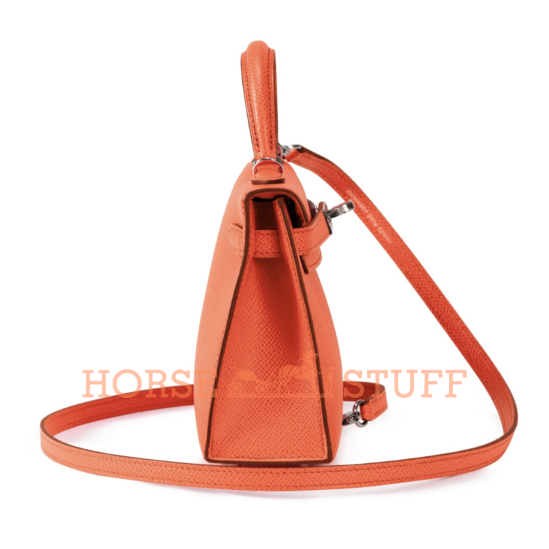 Hermès Kelly Sellier Mini II Feu Epsom PHW