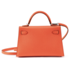 Hermès Kelly Sellier Mini II Feu Epsom PHW