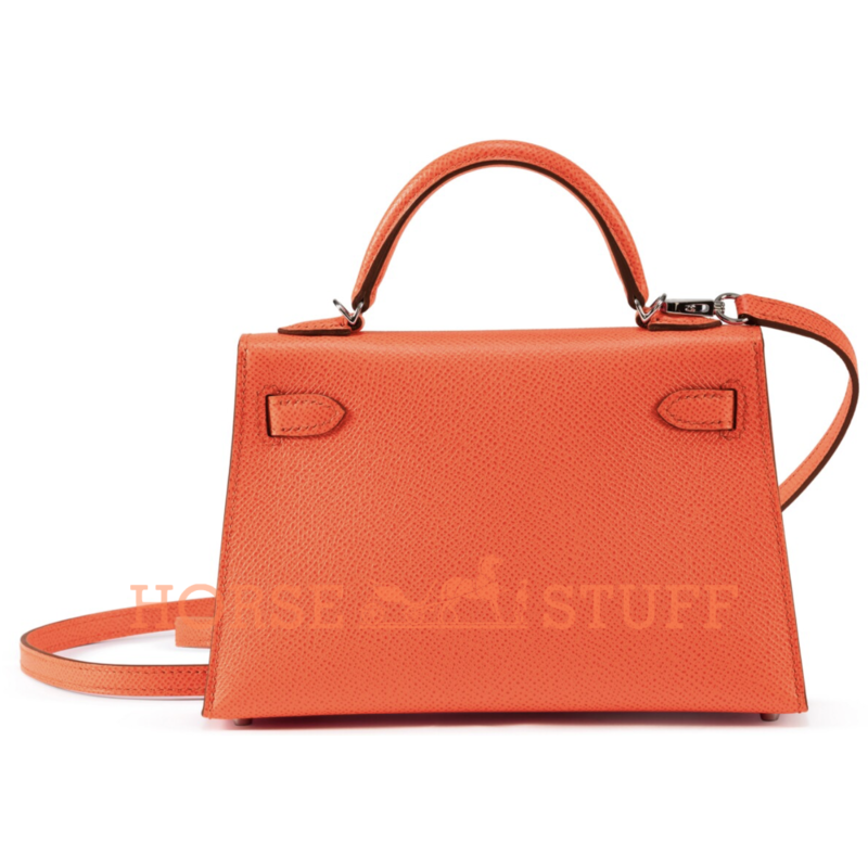 Hermès Kelly Sellier Mini II Feu Epsom PHW