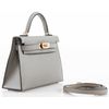 Hermès Kelly Sellier Mini II Gris Asphalt Epsom GHW