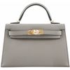 Hermès Kelly Sellier Mini II Gris Asphalt Epsom GHW