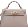 Hermès Kelly Sellier Mini II Gris Tourterelle Epsom GHW