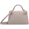 Hermès Kelly Sellier Mini II Gris Tourterelle Epsom GHW