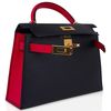 Hermès Kelly Sellier Mini II Special Order HSS Black / Rose Extreme Epsom GHW