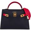 Hermès Kelly Sellier Mini II Special Order HSS Black / Rose Extreme Epsom GHW