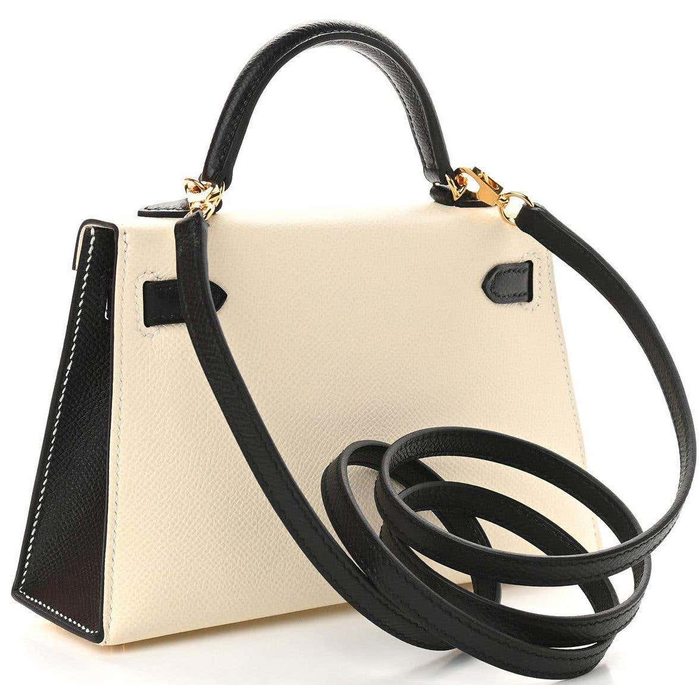 Hermes Special Order HSS Mini Kelly 20 Sellier Bag Craie & Etoupe Bag –  Mightychic