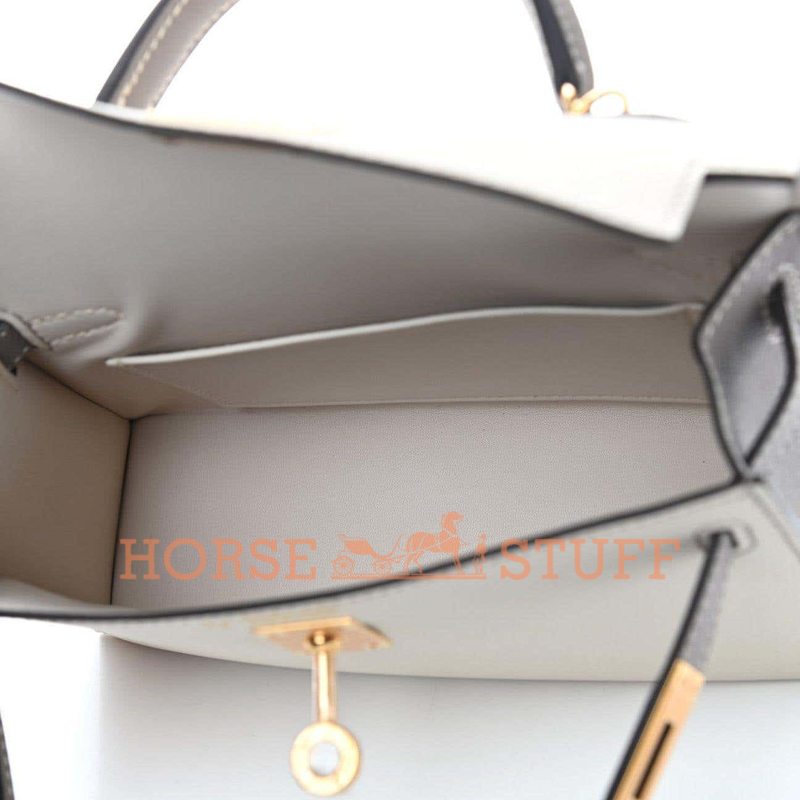 Hermès Kelly Sellier Mini II Special Order HSS Craie / Etain Epsom GHW