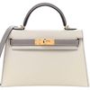 Hermès Kelly Sellier Mini II Special Order HSS Craie / Etain Epsom GHW