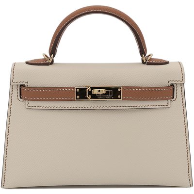 Hermès Kelly Sellier Mini II Special Order HSS Craie / Gold Epsom GHW