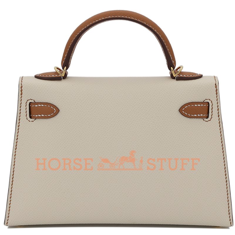 Hermès Kelly Sellier Mini II Special Order HSS Craie / Gold Epsom GHW