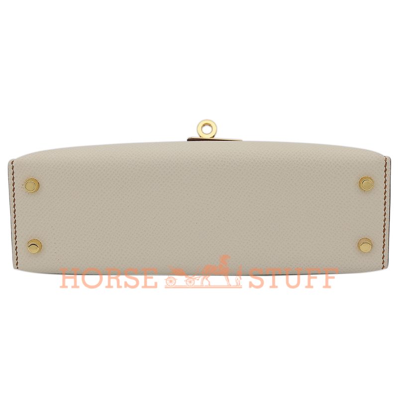 Hermès Kelly Sellier Mini II Special Order HSS Craie / Gold Epsom GHW