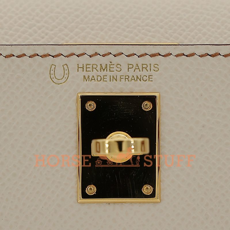 Hermès Kelly Sellier Mini II Special Order HSS Craie / Gold Epsom GHW