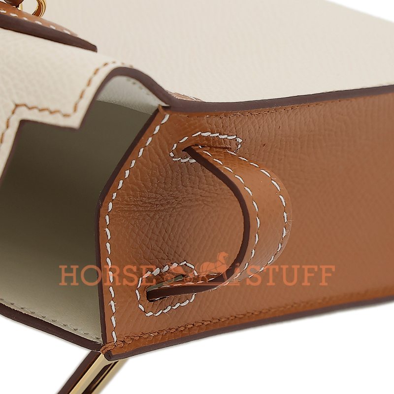 Hermès Kelly Sellier Mini II Special Order HSS Craie / Gold Epsom GHW