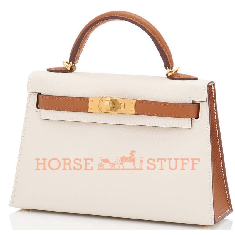 Hermès Kelly Sellier Mini II Special Order HSS Craie / Gold (stitching to leather tone) Epsom GHW