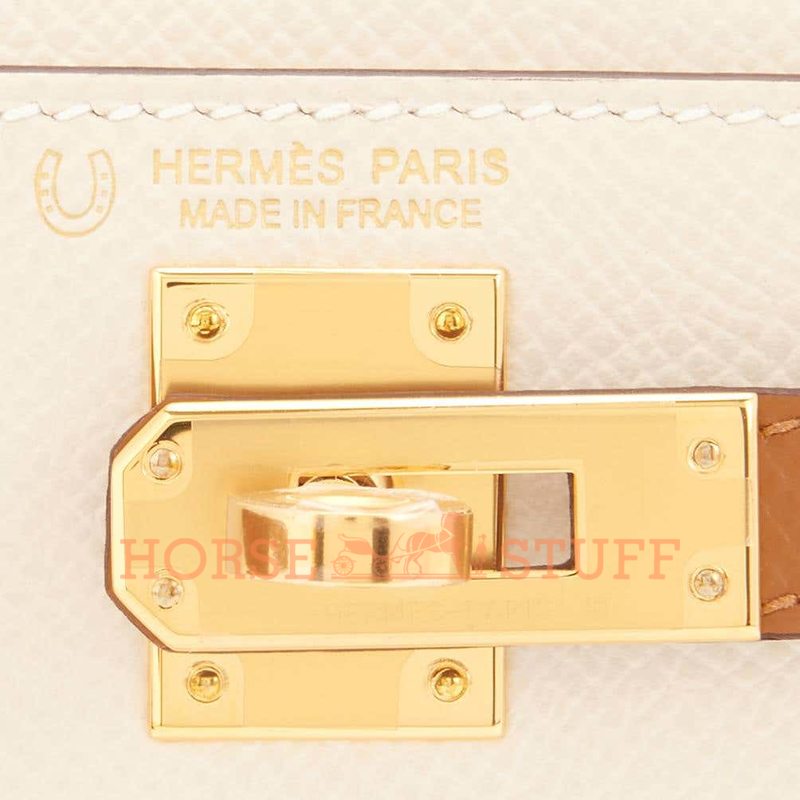 Hermès Kelly Sellier Mini II Special Order HSS Craie / Gold (stitching to leather tone) Epsom GHW