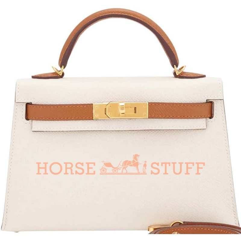 Hermès Kelly Sellier Mini II Special Order HSS Craie / Gold (stitching to leather tone) Epsom GHW