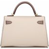 Hermès Kelly Sellier Mini II Special Order HSS Craie / Gris Asphalt GHW