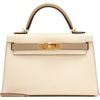 Hermès Kelly Sellier Mini II Special Order HSS Craie / Trench Epsom GHW