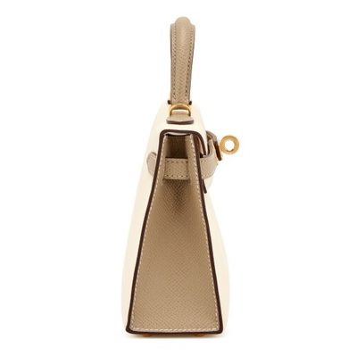 Hermès Kelly Sellier Mini II Special Order HSS Craie / Trench Epsom GHW