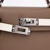 Hermès Kelly Sellier Mini II Special Order HSS Etoupe / Craie Epsom PHW