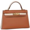 Hermès Kelly Sellier Mini II Special Order HSS Gold / Craie Epsom GHW