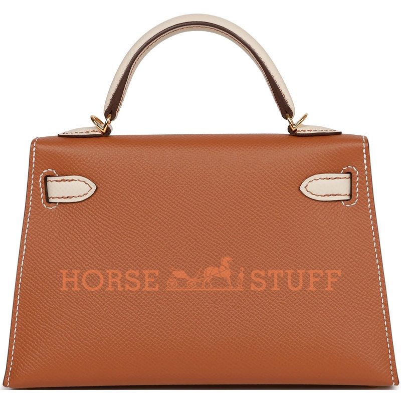 Hermès Kelly Sellier Mini II Special Order HSS Gold / Craie Epsom GHW