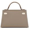 Hermès Kelly Sellier Mini II Special Order HSS Gris Asphalt / Nata Epsom GHW