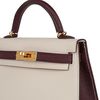 Hermès Kelly Sellier Mini II Special Order HSS Nata / Bordeaux Epsom GHW