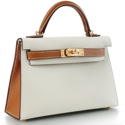 Hermès Kelly Sellier Mini II Special Order HSS Nata / Gold Epsom GHW
