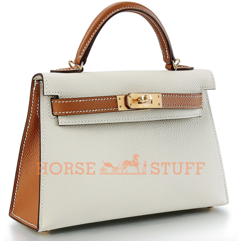 Hermès Kelly Sellier Mini II Special Order HSS Nata / Gold Epsom GHW