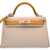 Hermès Kelly Sellier Mini II Special Order HSS Craie / Jaune d'Or Epsom GHW