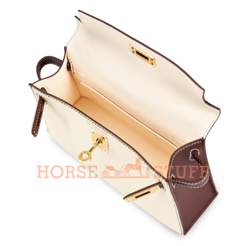 Hermès Kelly Sellier Mini II Special Order HSS Nata / Rouge Sellier Epsom GHW