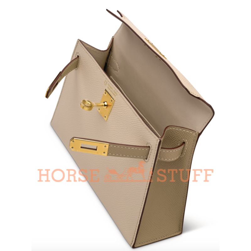 Hermès Kelly Sellier Mini II Special Order HSS Nata / Trench Epsom GHW