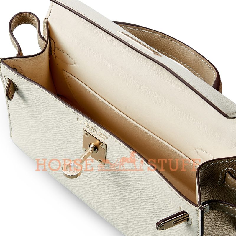 Hermès Kelly Sellier Mini II Special Order HSS Nata / Trench Epsom Permabrass