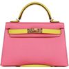 Hermès Kelly Sellier Mini II Special Order HSS Rose Azalee / Lime Epsom GHW