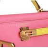 Hermès Kelly Sellier Mini II Special Order HSS Rose Azalee / Lime Epsom GHW