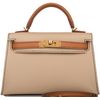 Hermès Kelly Sellier Mini II Special Order HSS Trench / Gold with contrast stitching Epsom GHW