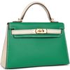 Hermès Kelly Sellier Mini II Special Order HSS Vert Jade / Craie Epsom GHW