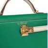 Hermès Kelly Sellier Mini II Special Order HSS Vert Jade / Craie Epsom GHW