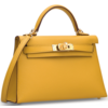 Hermès Kelly Sellier Mini II Jaune Ambre Epsom GHW