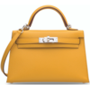 Hermès Kelly Sellier Mini II Jaune Ambre Epsom PHW