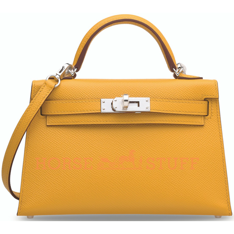 Hermès Kelly Sellier Mini II Jaune Ambre Epsom PHW