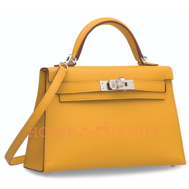 Hermès Kelly Sellier Mini II Jaune Ambre Epsom PHW