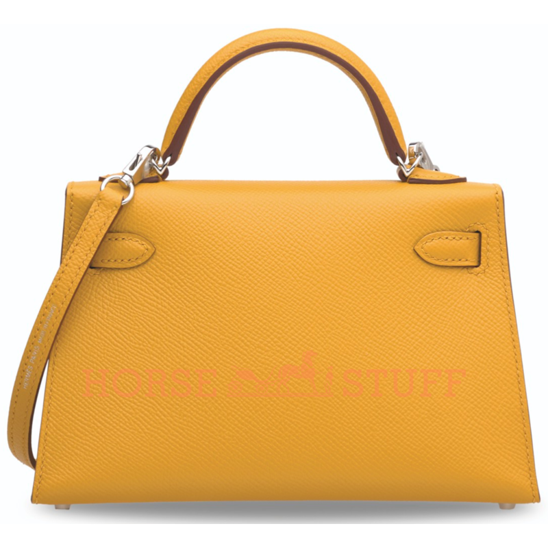 Hermès Kelly Sellier Mini II Jaune Ambre Epsom PHW