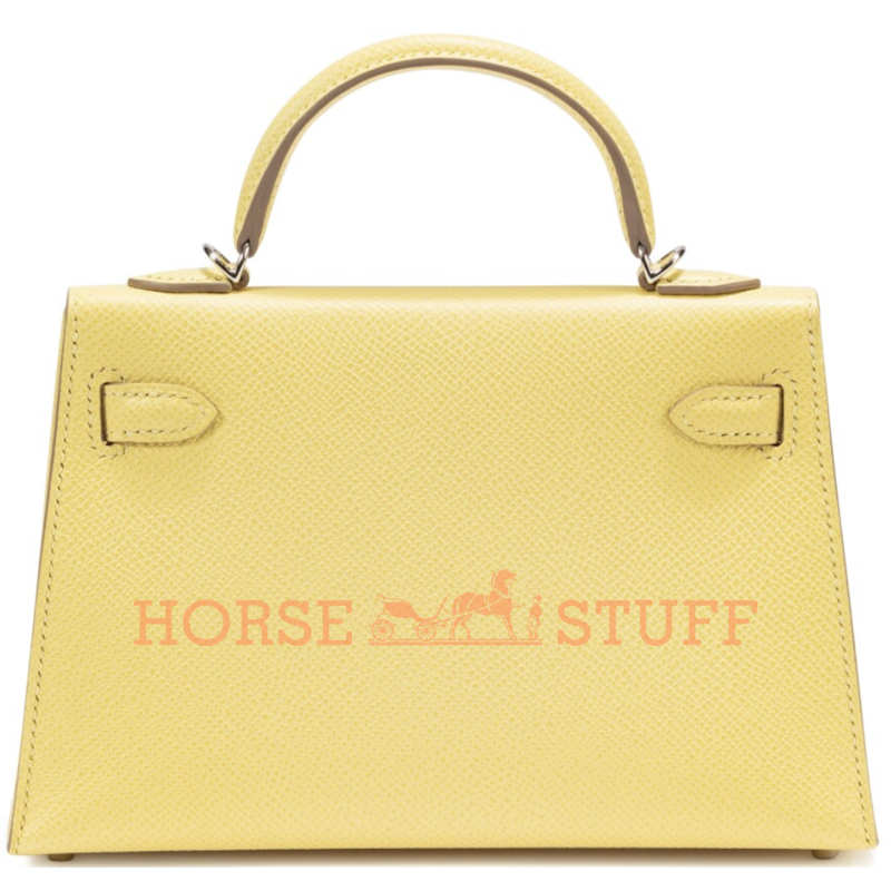 Hermès Kelly Sellier Mini II Jaune Poussin Epsom PHW