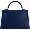 Hermès Kelly Sellier Mini II Limited Edition Tricolor Blue Sapphire / Blue France / Black Epsom PHW